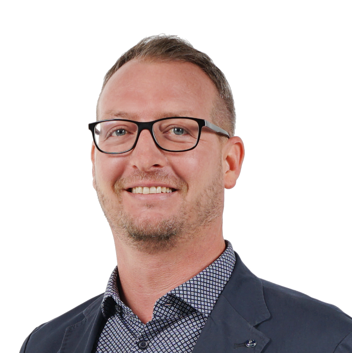 Portrait eines hali Vertriebsmitarbeiters vor weißem Hintergrund.