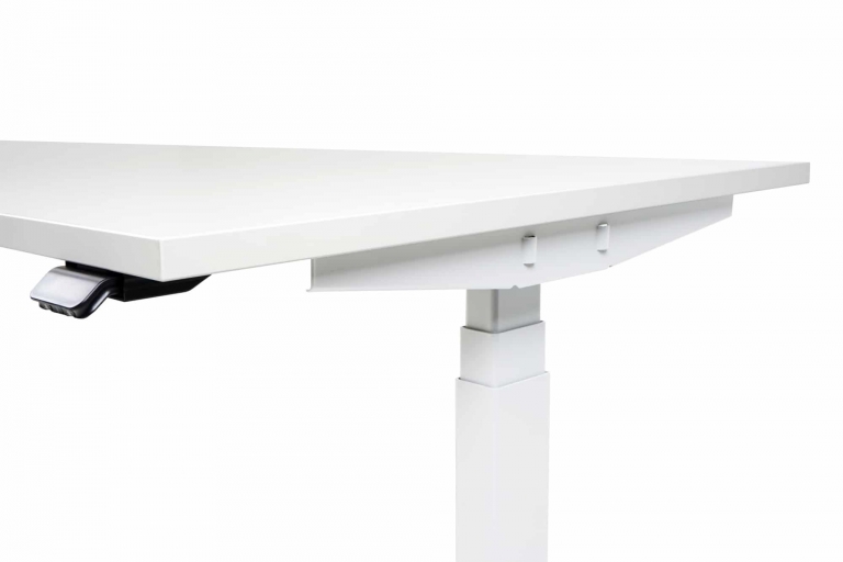 Detail elektrisch höhenverstellbarer Schreibtisch s32 in weiß