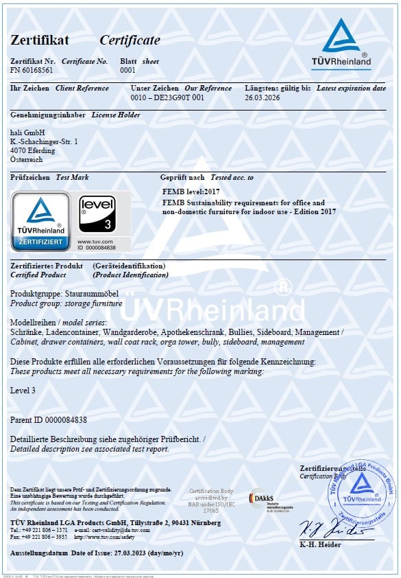 Level-Zertifikat-Stauraum